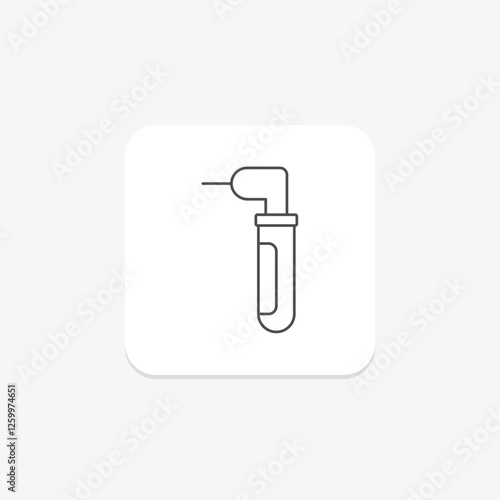 Dental Drill thinline icon, vector, pixel perfect, illustrator file