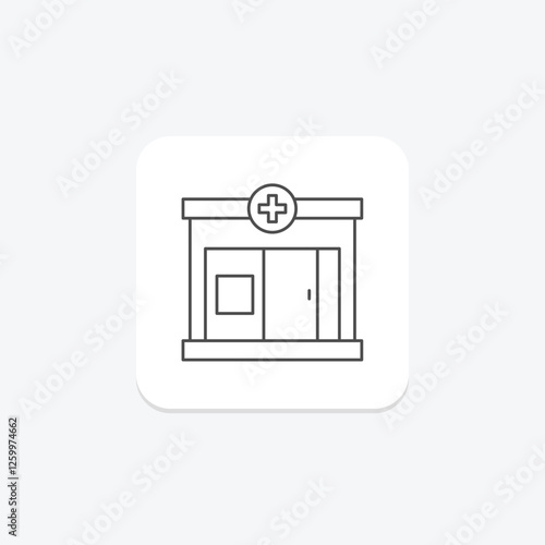 Pharmacy thinline icon, vector, pixel perfect, illustrator file