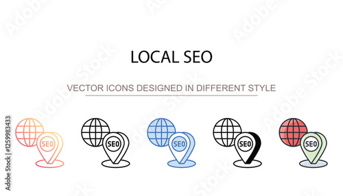 Local Seo icon design with white background stock illustration