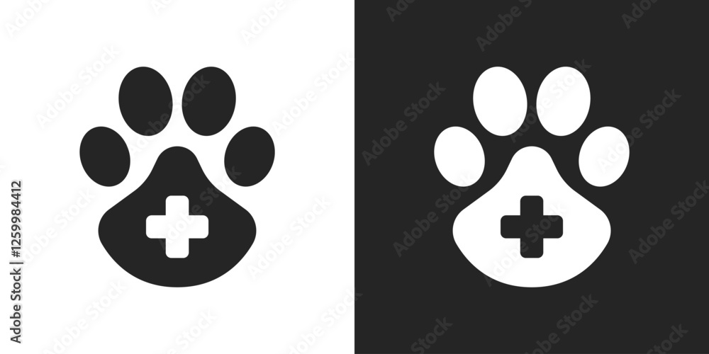 Animal clinic dog paw icon vector design Animal clinic dog paw icon vector design