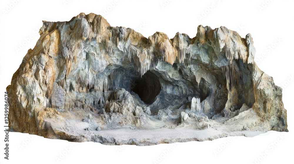 Fototapeta premium Close-up of rocky formation resembling a cave or natural arch, highlighting the complexity of earth's surface structures.