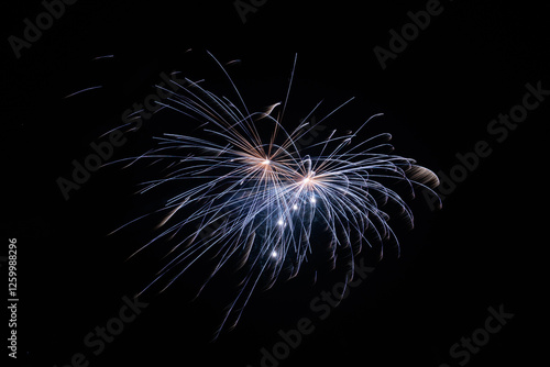 Obraz na płótnie dettagli di alcuni fuochi d'artificio di colore blu e oro su sfondo nero w salonie