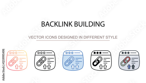 Backlink Building icon design with white background stock illustration