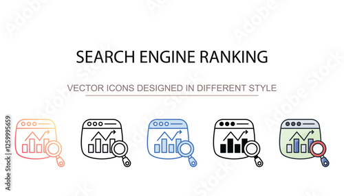 Search Engine Ranking icon design with white background stock illustration