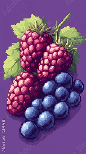 Wallpaper Mural Mixed berries drawing designed for culinary illustrations, with rich colors and textures to enhance food-related design projects. Book illustration style. Torontodigital.ca
