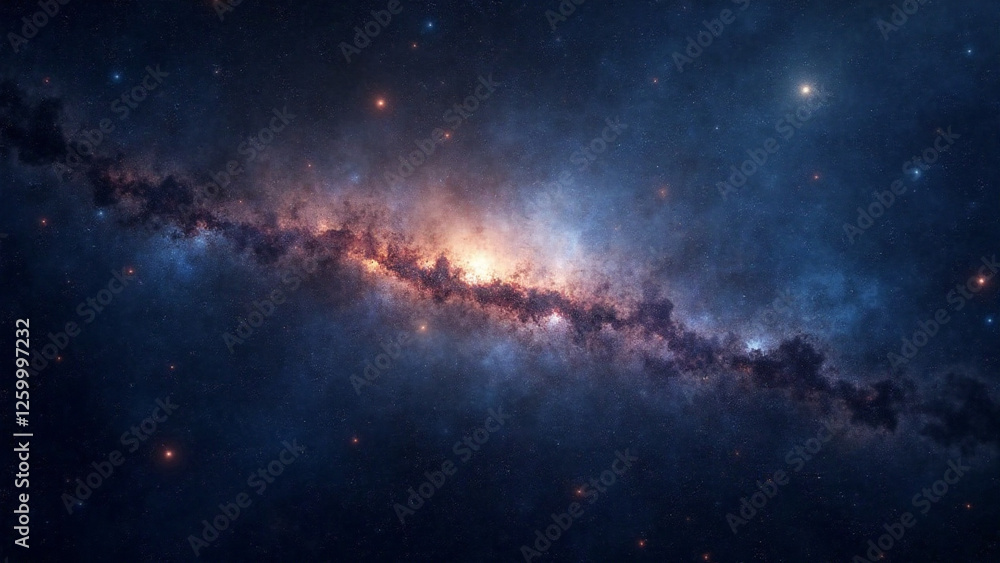 Fototapeta premium Stunning Galaxies in Deep Space with Colorful Nebula Background