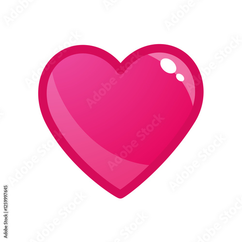Pink heart. Realistic icon heart symbol of love. Vector illustration.