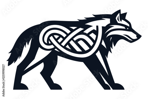 Bold Celtic Knot Wolf Artwork Representing Warrior Spirit and Ancient Nordic Symbolism
