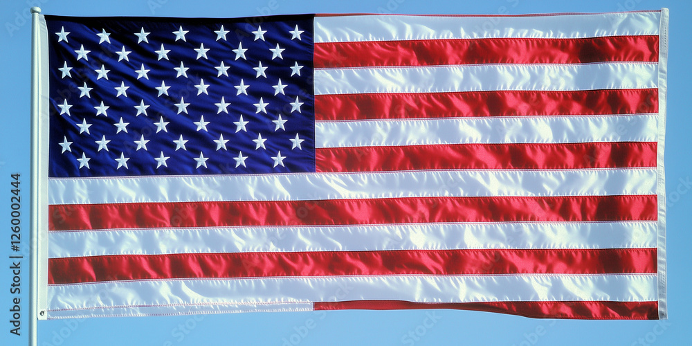 Obraz premium American flag waving, USA, United States, America, flag, patriotic, symbol, national, banner, stars and stripes.