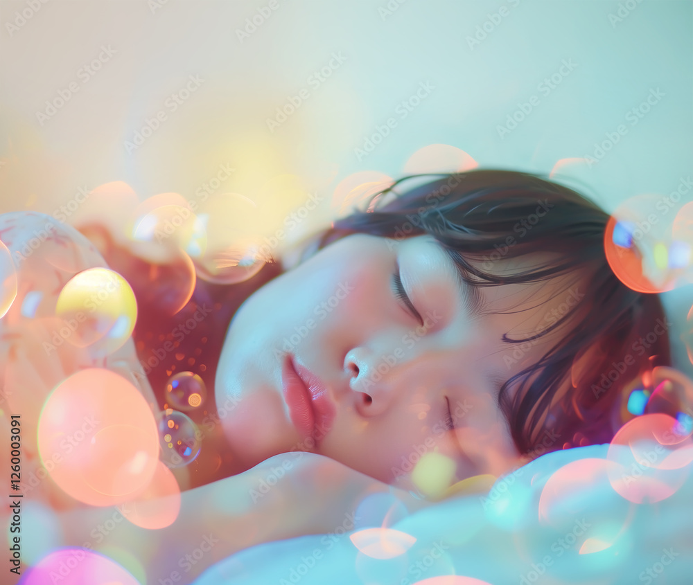 眠る女の子の顔 眠る女の子の顔