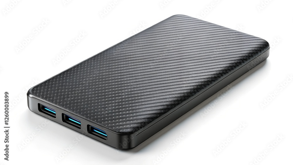 Portable Charger with Matte Carbon Fiber Finish Portable Charger with Matte Carbon Fiber Finish