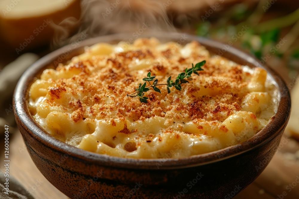 Creamy Mac & Cheese, kitchen setting Creamy Mac & Cheese, kitchen setting