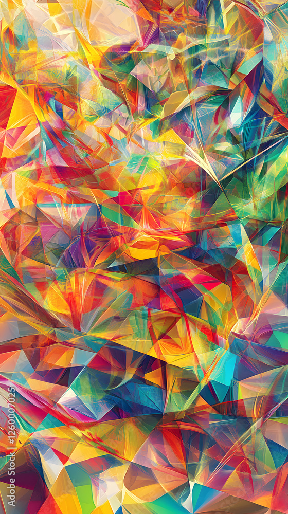 A colorful, abstract digital art piece featuring geometric shapes and lines in various shades of reds
A colorful, abstract digital art piece featuring geometric shapes and lines in various shades of reds