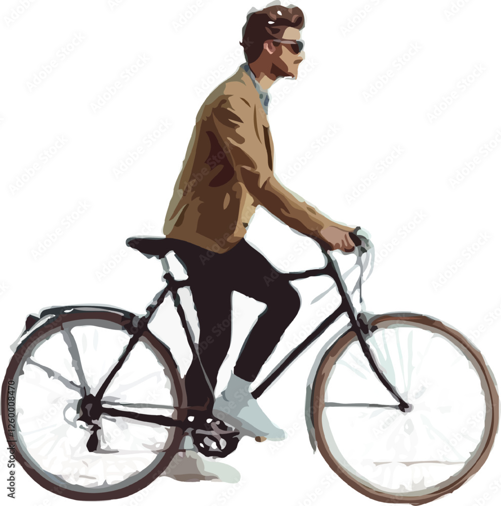 Obraz premium man with bicycle