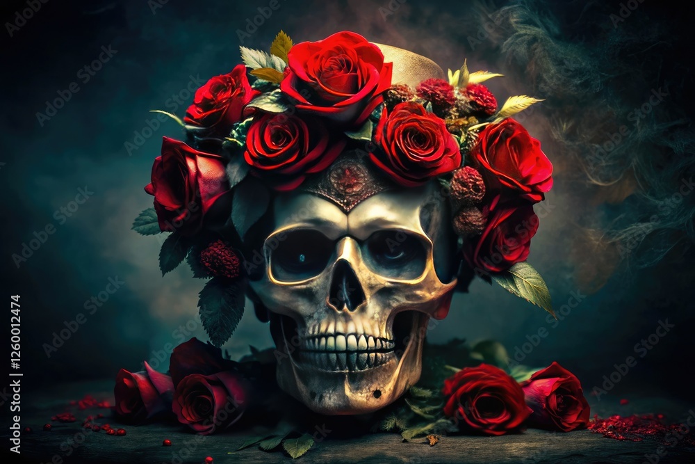 Gothic glamour meets macabre beauty. A skull rose fashion editorial photo shoot – darkly romantic. Gothic glamour meets macabre beauty. A skull rose fashion editorial photo shoot – darkly romantic.