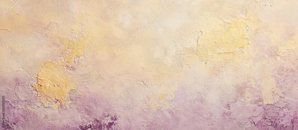 Obraz premium Soft pastel background with yellow and purple hues, abstract textured design, subtle blending and gradient effects. Ideal for calming visuals.