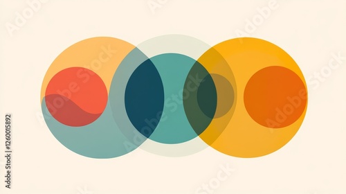 Abstract image of overlapping circles in warm colors