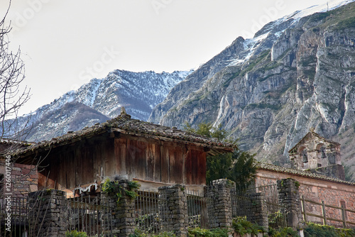 Stunning view of the rugged mountains surrounding Pola de Somiedo in Asturias, Spain