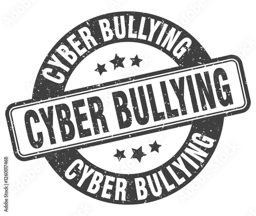 cyber bullying stamp. cyber bullying label. round grunge sign