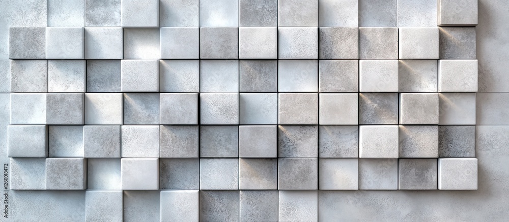 Geometric arrangement of white and grey cubes set against a light surface with shadows cast, highlighting modern design and textural depth. Geometric arrangement of white and grey cubes set against a light surface with shadows cast, highlighting modern design and textural depth.