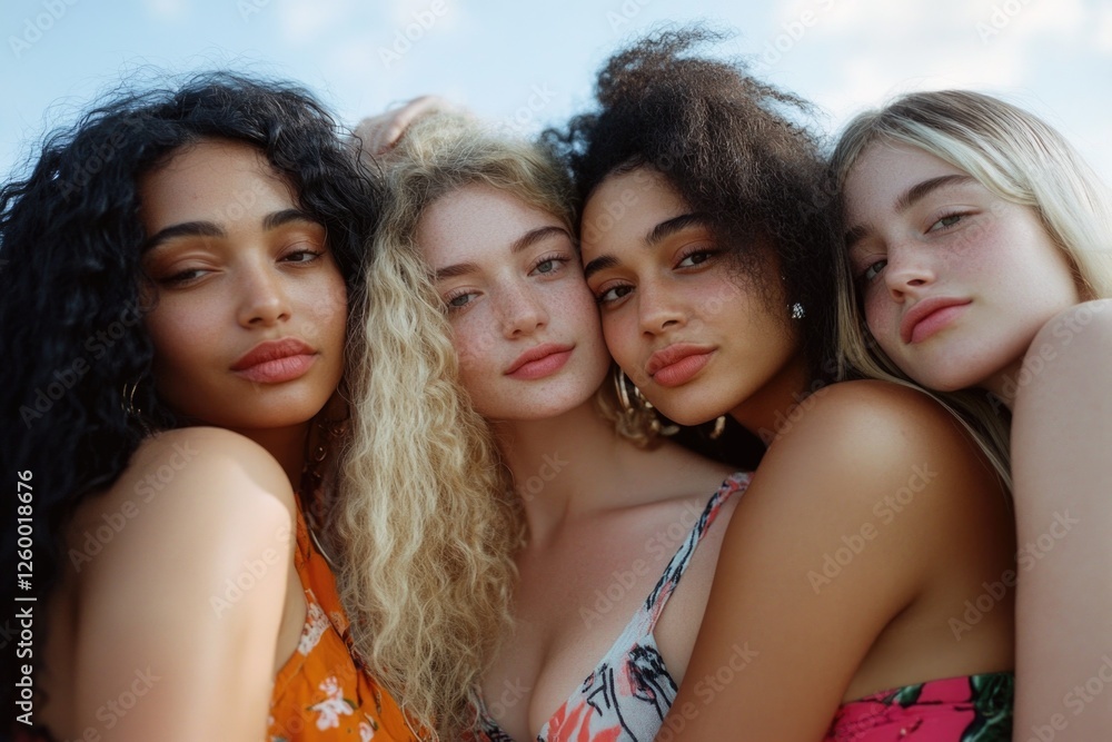 Obraz premium A group of young women enjoying a day at the beach.