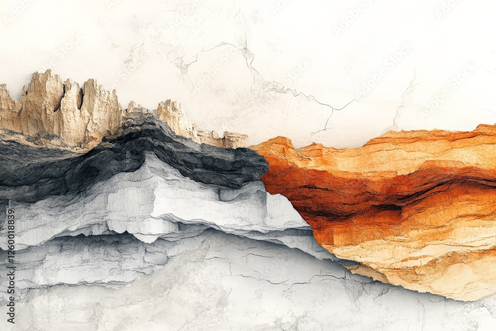 Naklejka premium Striking geological layers showcasing vibrant colors and textures in a natural rock formation during daylight