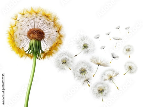 Wallpaper Mural Magical 2D dandelion animation, high-resolution PNG sprite sheet.  Perfect game asset; isolated background, fantasy nature, digital art. Torontodigital.ca