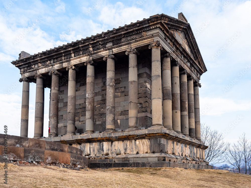 ancient hellenistic Garni Temple Armenia in winter ancient hellenistic Garni Temple Armenia in winter