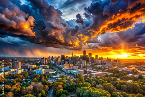 Dramatic Sunset Over City Skyline - Justice & Law Concept