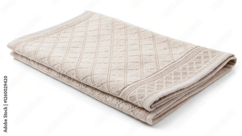 Beige Textured Towels Stacked Beige Textured Towels Stacked
