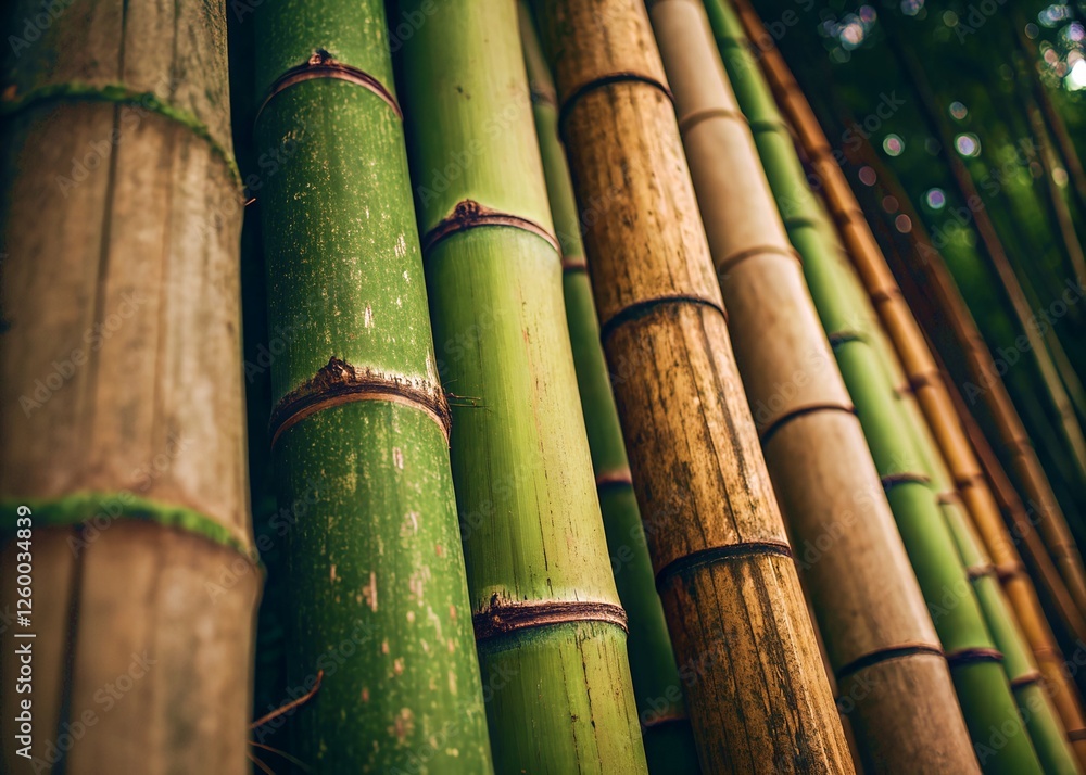 Close up of bamboo in various shades of green and brown Close up of bamboo in various shades of green and brown