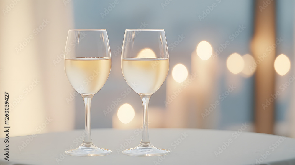 An image of a table with two glasses of wine on it.
An image of a table with two glasses of wine on it.