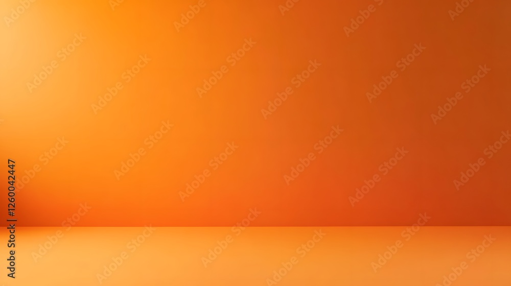 Orange wall and floor create a clean studio space Orange wall and floor create a clean studio space