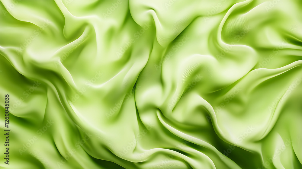 Obraz premium Green Silk Fabric Drapes Softly & Elegantly