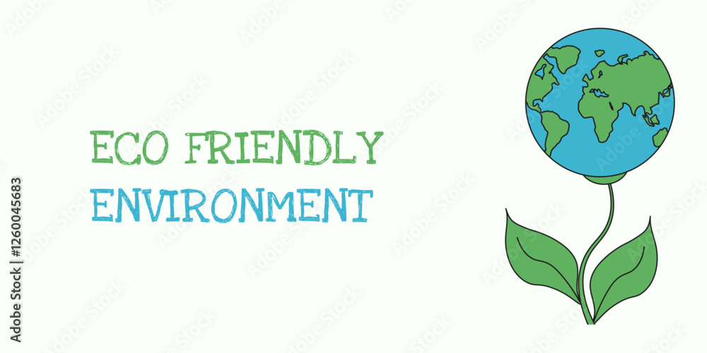 Eco Friendly environment banner template design. World Earth Day banner. Simple Earth planet flower isolated light background. Perfect Ecology theme. Vector illustration. EPS 10 Eco Friendly environment banner template design. World Earth Day banner. Simple Earth planet flower isolated light background. Perfect Ecology theme. Vector illustration. EPS 10