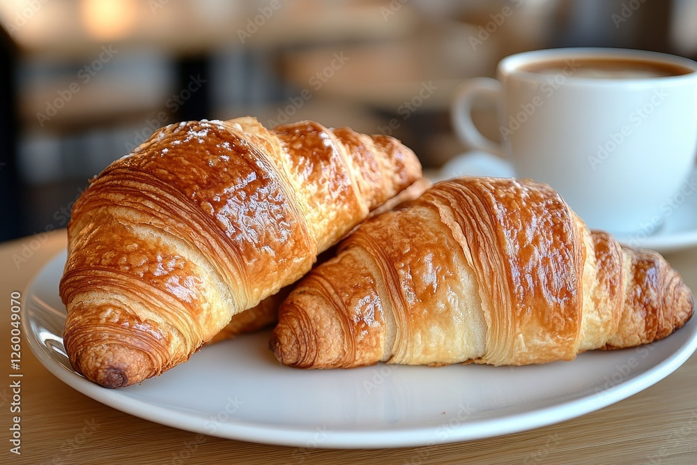 Two croissants, coffee, cafe breakfast (1) Two croissants, coffee, cafe breakfast (1)