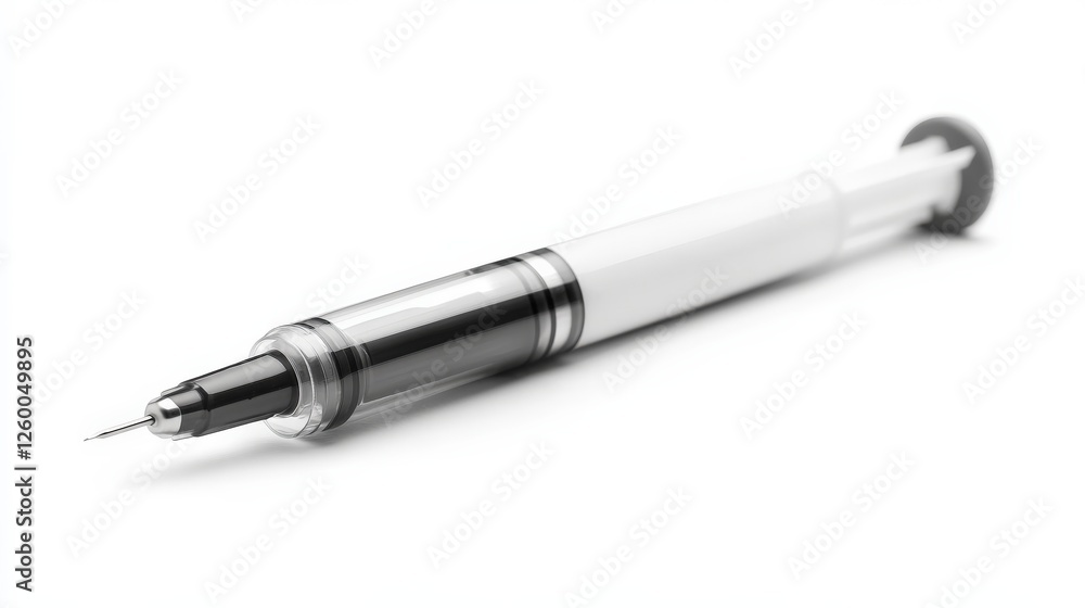 Insulin Pen. White Syringe Isolated on Background for Diabetic Medicine Insulin Pen. White Syringe Isolated on Background for Diabetic Medicine