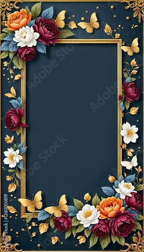 frame of autumn leaves