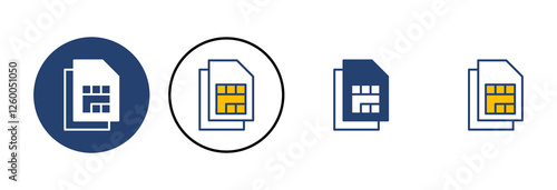 Sim card icon vector. dual sim card icon vector