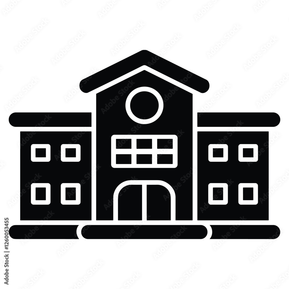 Simple Vector Illustration of a School Building Simple Vector Illustration of a School Building