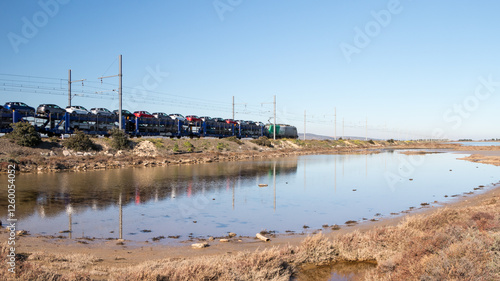 Train de marchandise entre perpignan et Narbonne le 10 février 2025.  photo