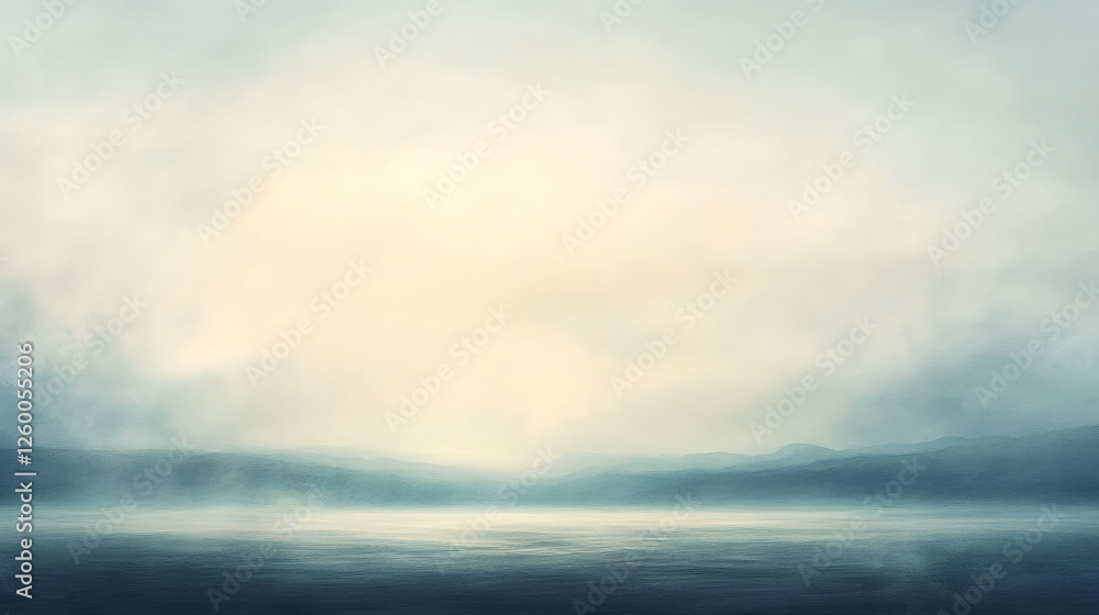 Obraz premium Misty Mountains, Serene Lake: Tranquil Nature Scene