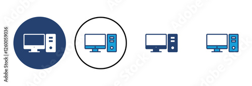 Computer icon vector. computer monitor icon vector.