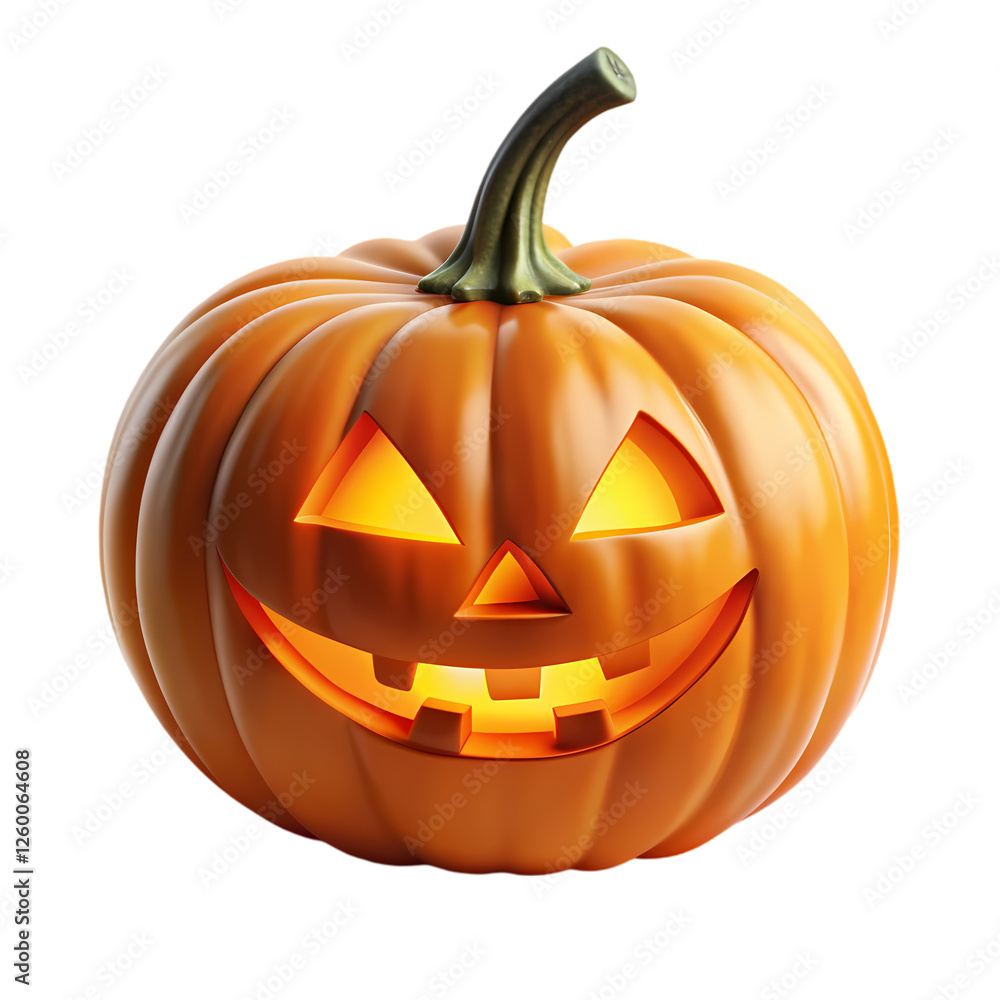 Spooky halloween jackolantern pumpkin with glowing face festive autumn on transparent background 3d Spooky halloween jackolantern pumpkin with glowing face festive autumn on transparent background 3d
