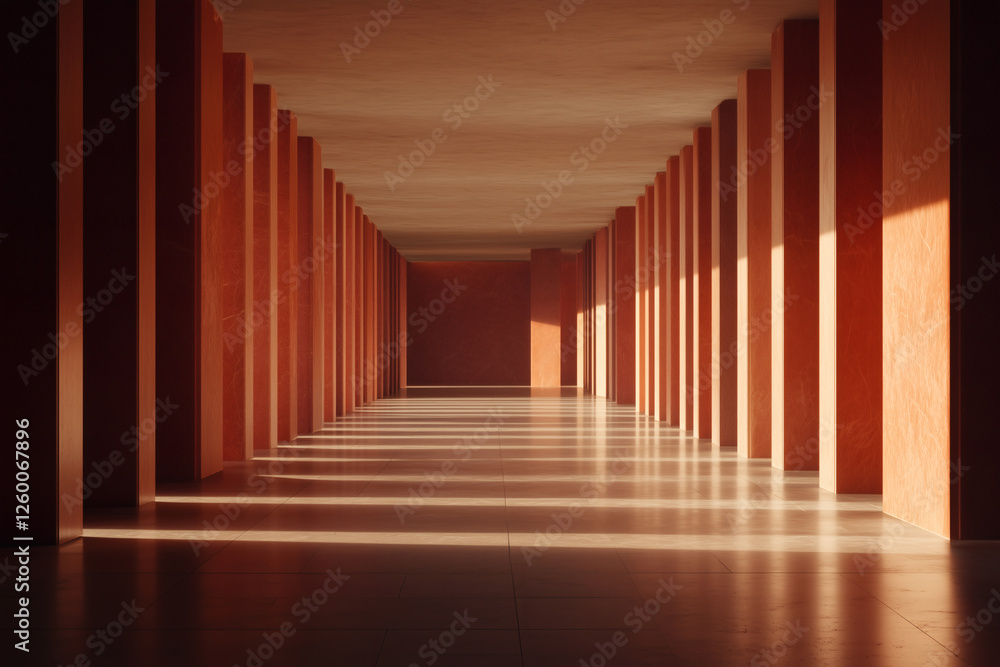 Sunlit Hallway with Columns Sunlit Hallway with Columns