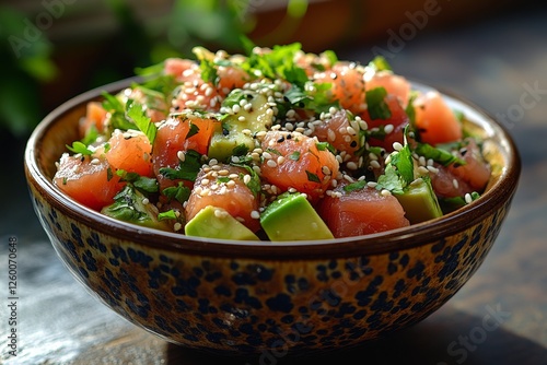 Spicy Tuna Salad Bowl, Kitchen, Sesame Seeds, Sunlight