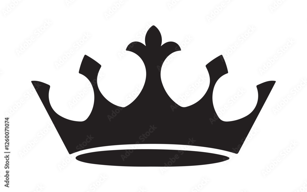 Crown icon silhouette vector on white background Crown icon silhouette vector on white background