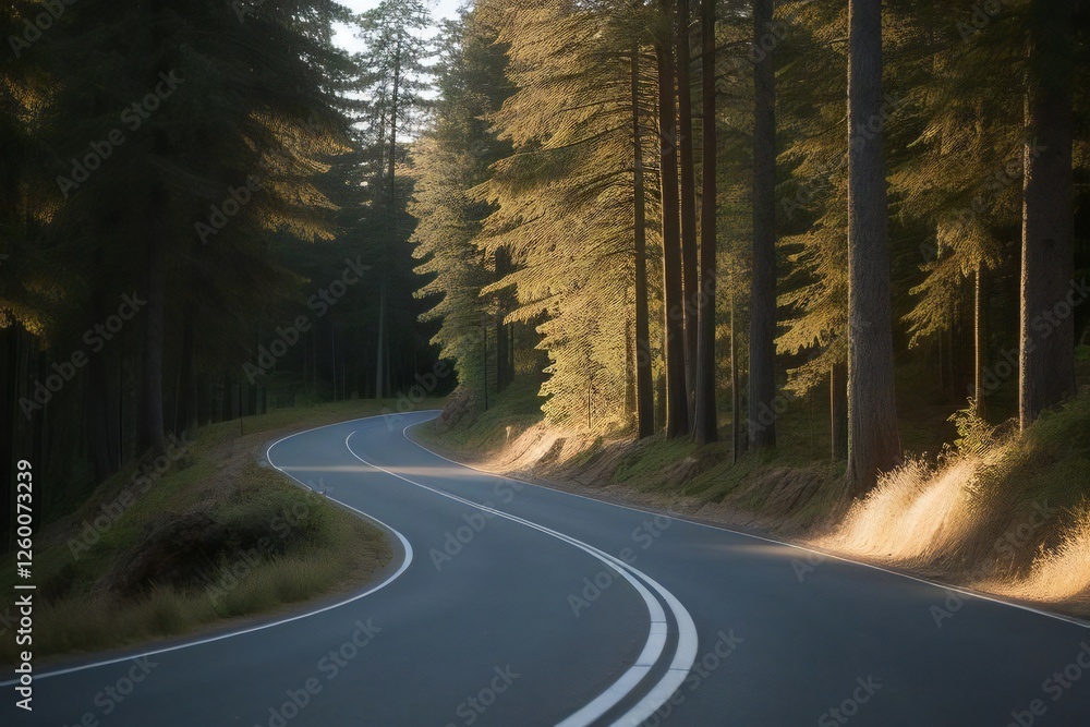 Obraz premium Road Between Forest