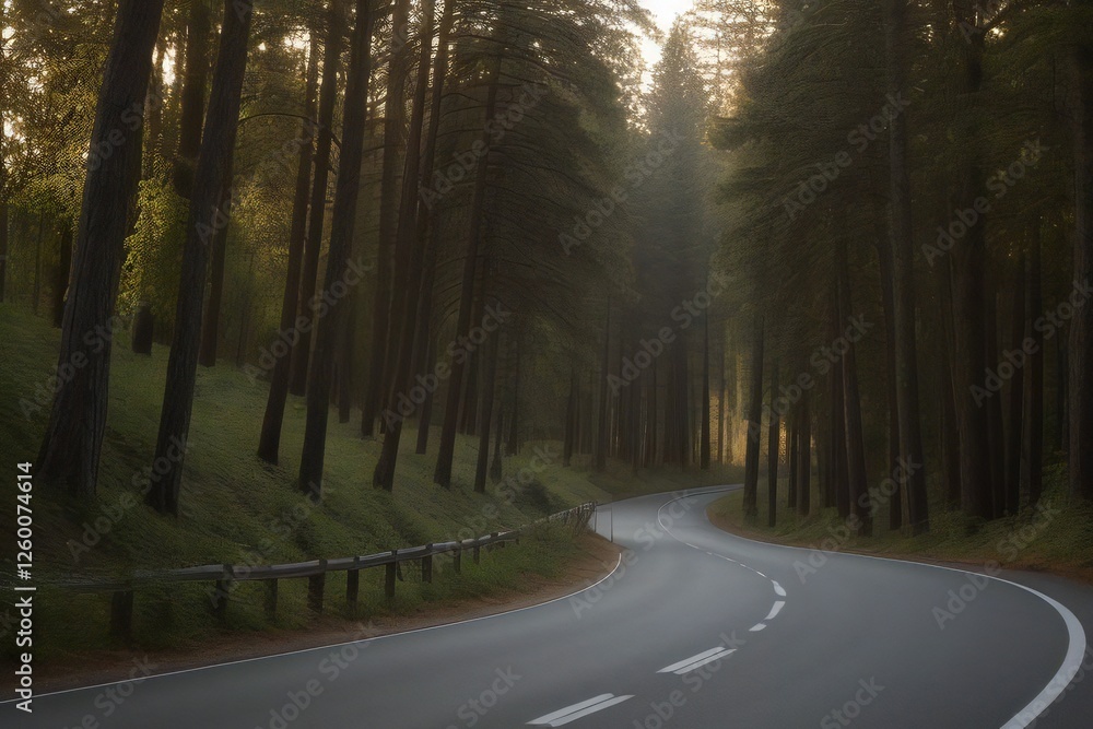 Fototapeta premium Road Between Forest