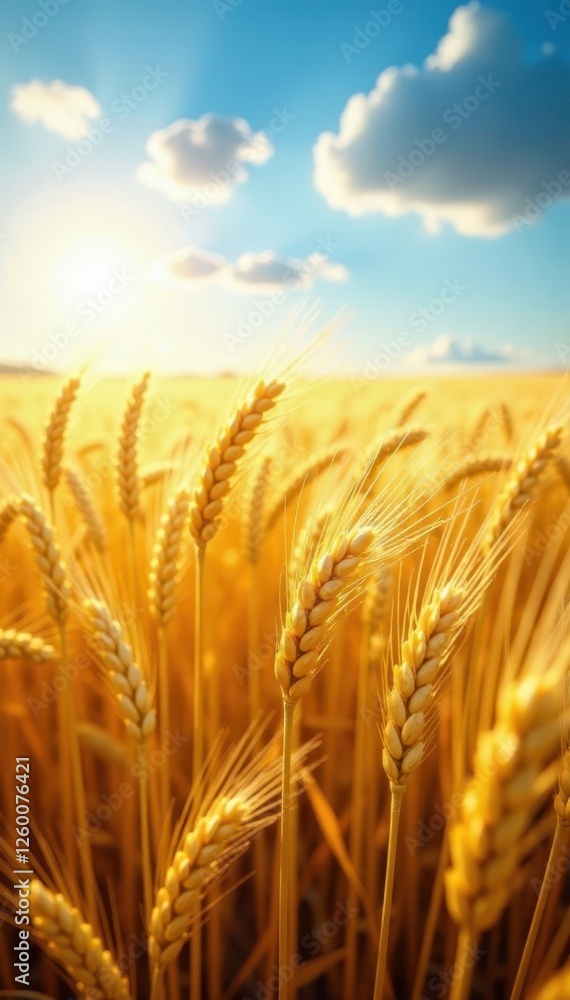 Fototapeta premium Sun-drenched golden wheat field, abundant harvest , harvest, farm, texture